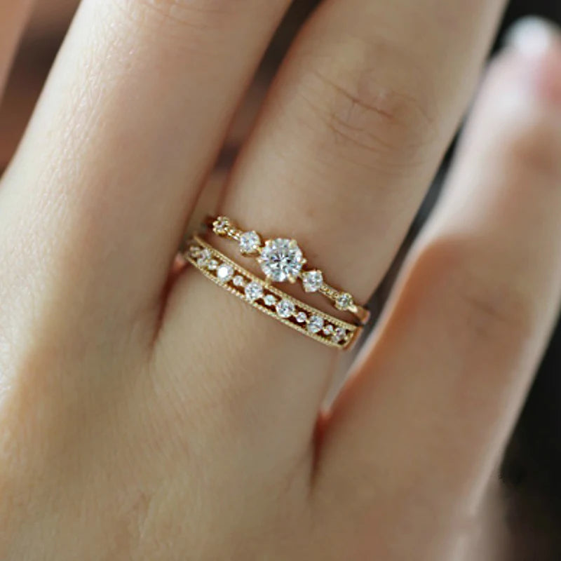 Dainty Midi CZ Stackable Rings
