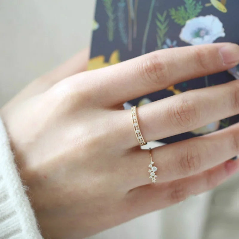 Dainty Midi CZ Stackable Rings