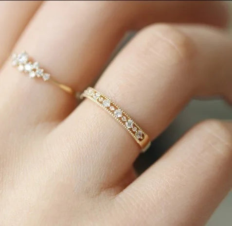 Dainty Midi CZ Stackable Rings