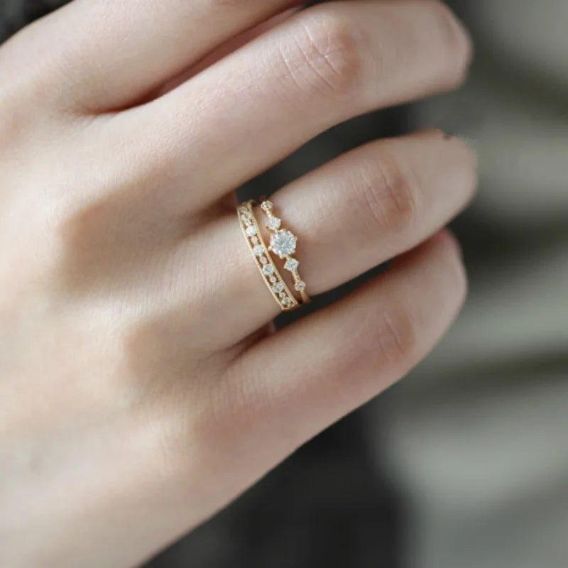 Dainty Midi CZ Stackable Rings