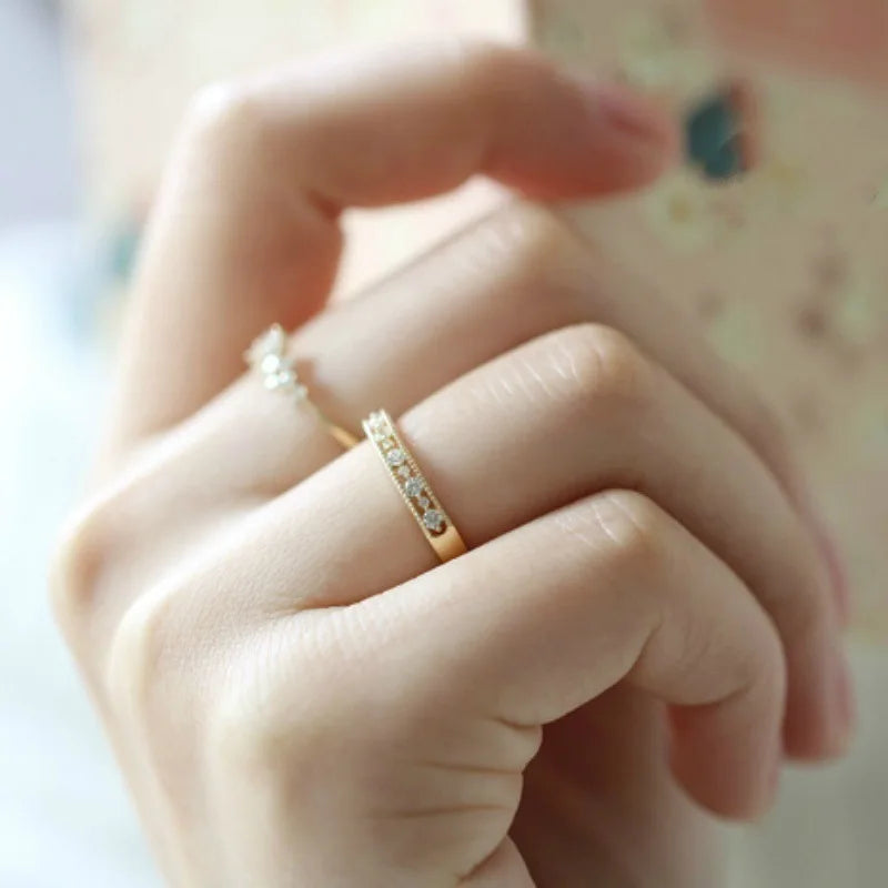 Dainty Midi CZ Stackable Rings