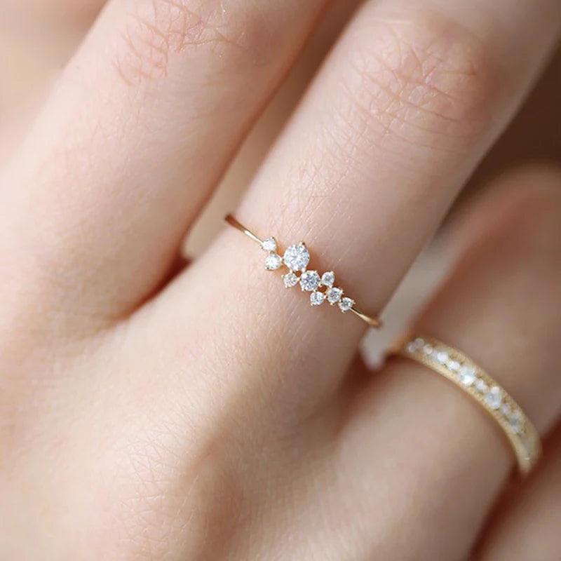 Dainty Midi CZ Stackable Rings