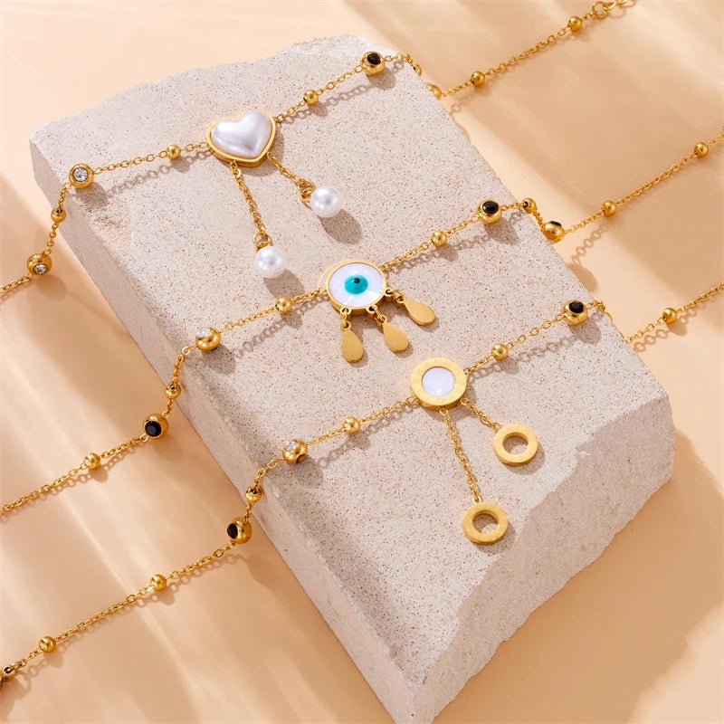 Circular Time Scale Anklets Waterproof