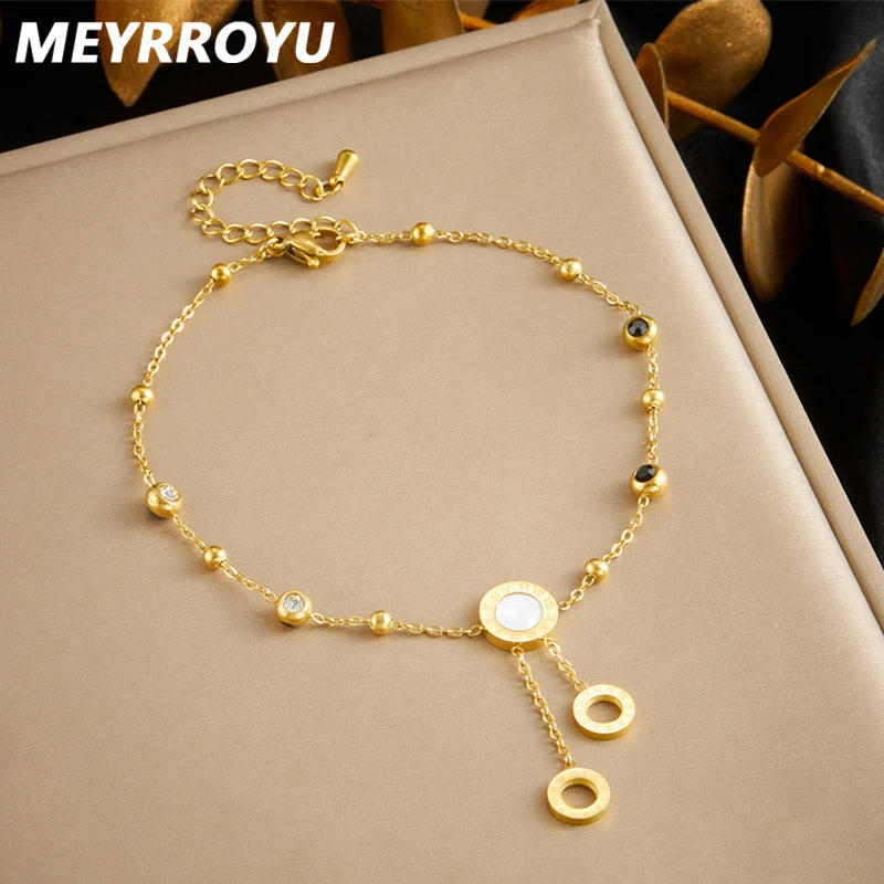 Circular Time Scale Anklets Waterproof
