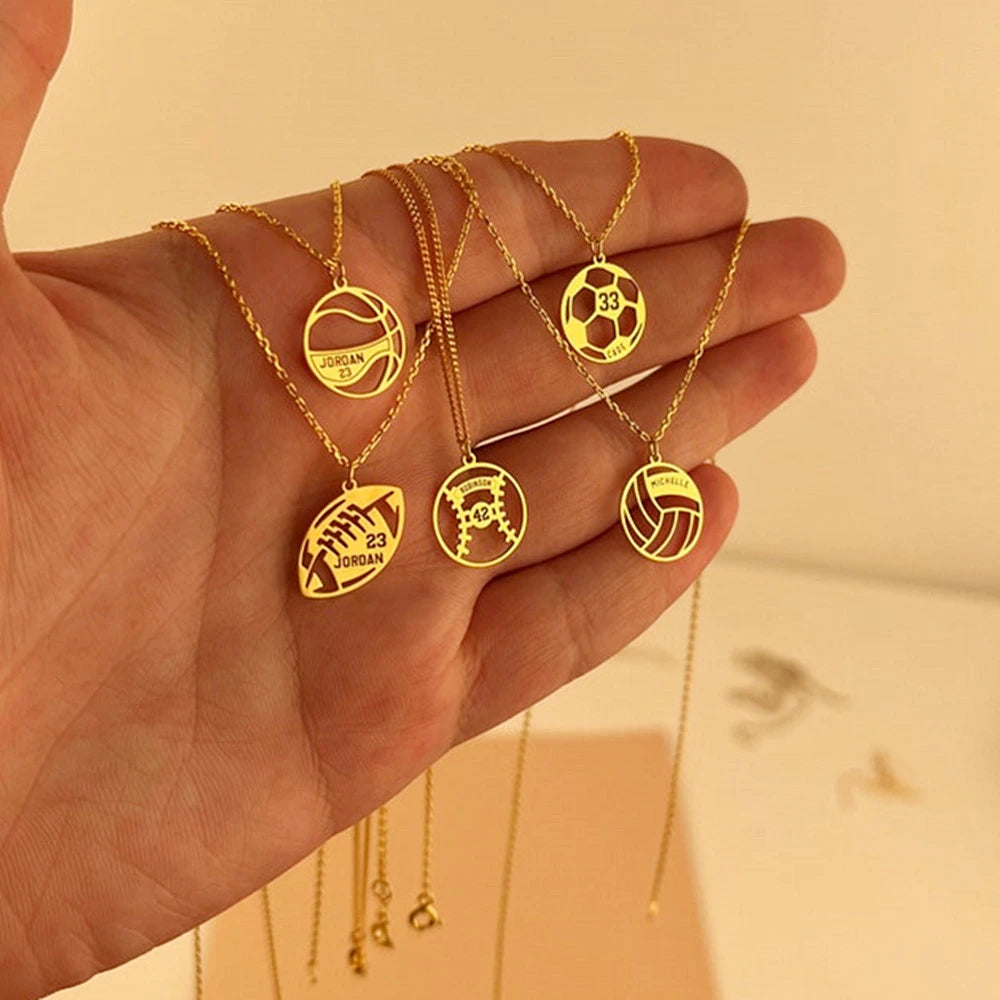 Customizable Sports Pendant Necklace