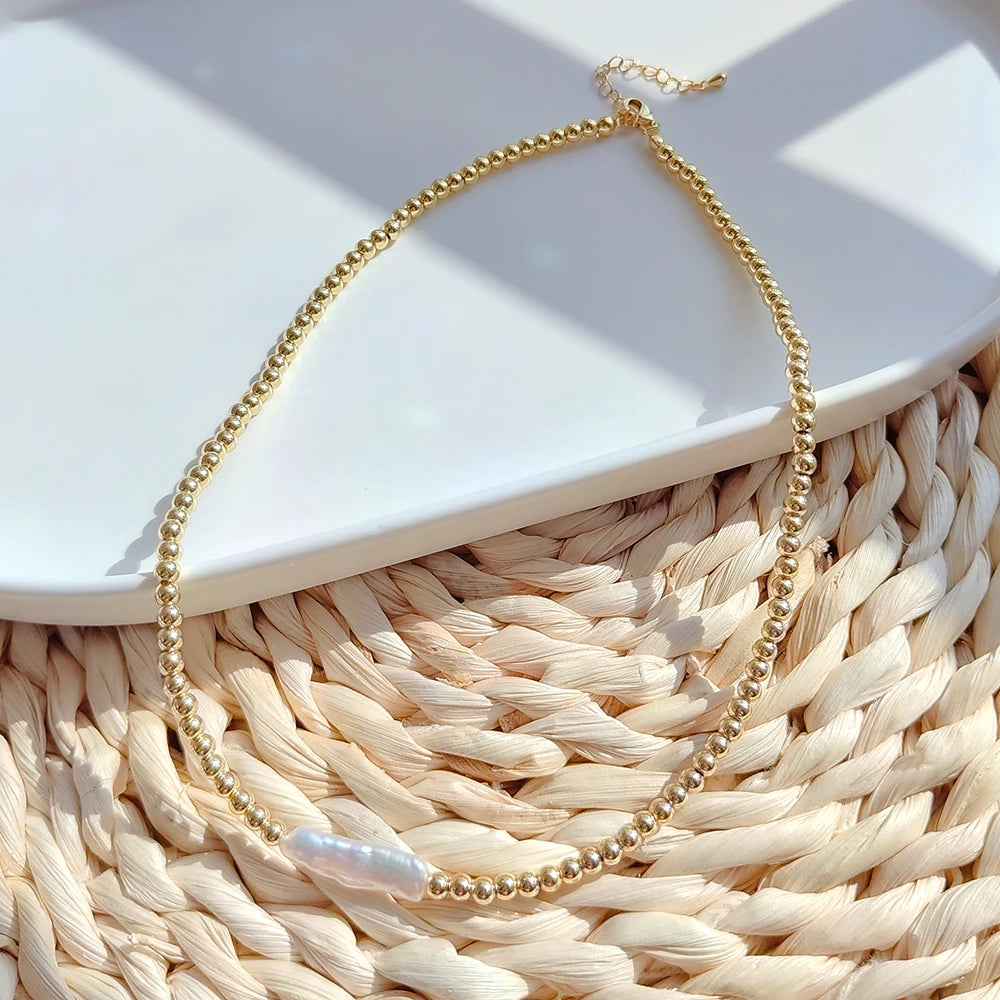 Gold Plated WATERPROOF Pearl Choker