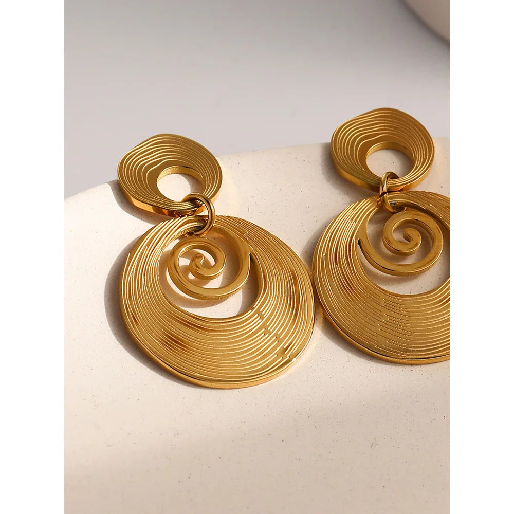18K Plated Irregular Drop Earrings Waterproof