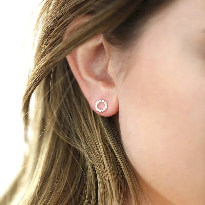 Dainty Circle Stud Earrings