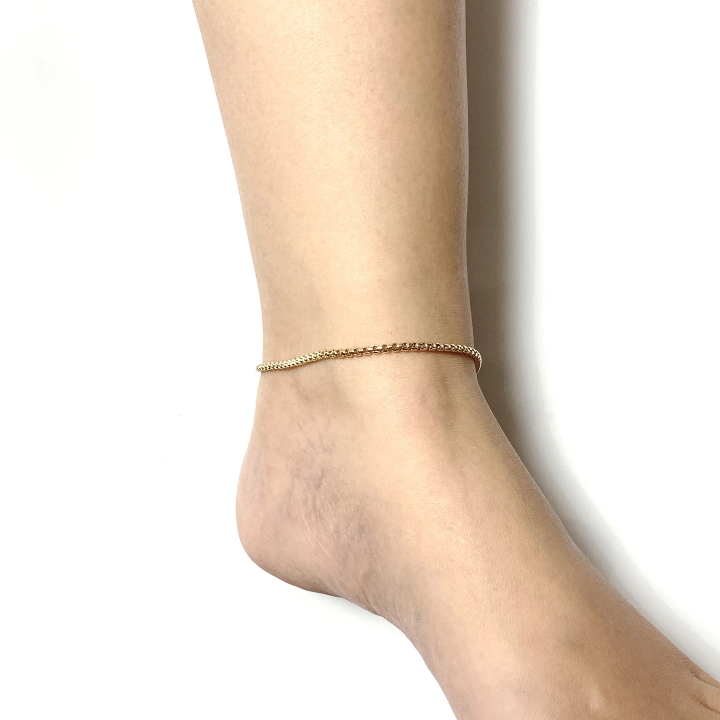 18K Gold Plated ROLO Chain Anklet Waterproof