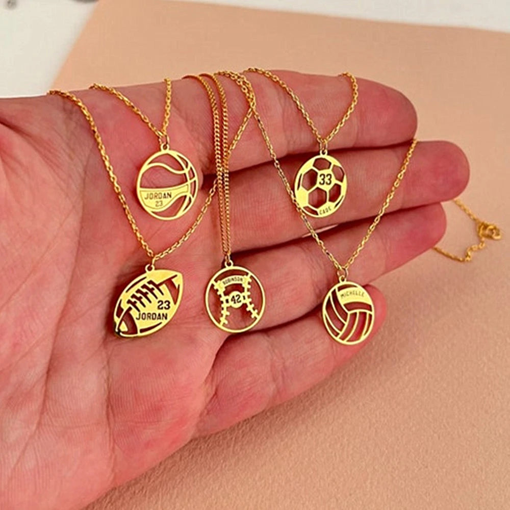 Customizable Sports Pendant Necklace
