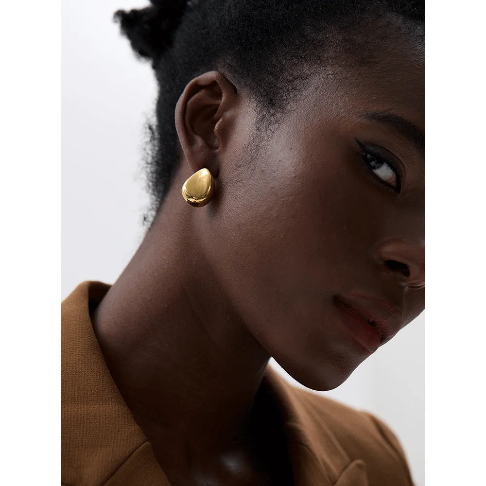 Vintage Hollow Stud Earrings 18K Gold Plated Waterproof