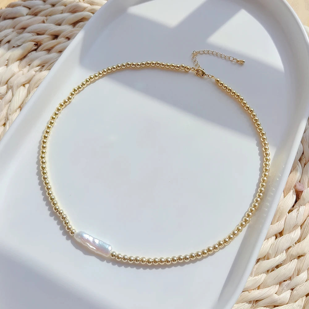 Gold Plated WATERPROOF Pearl Choker