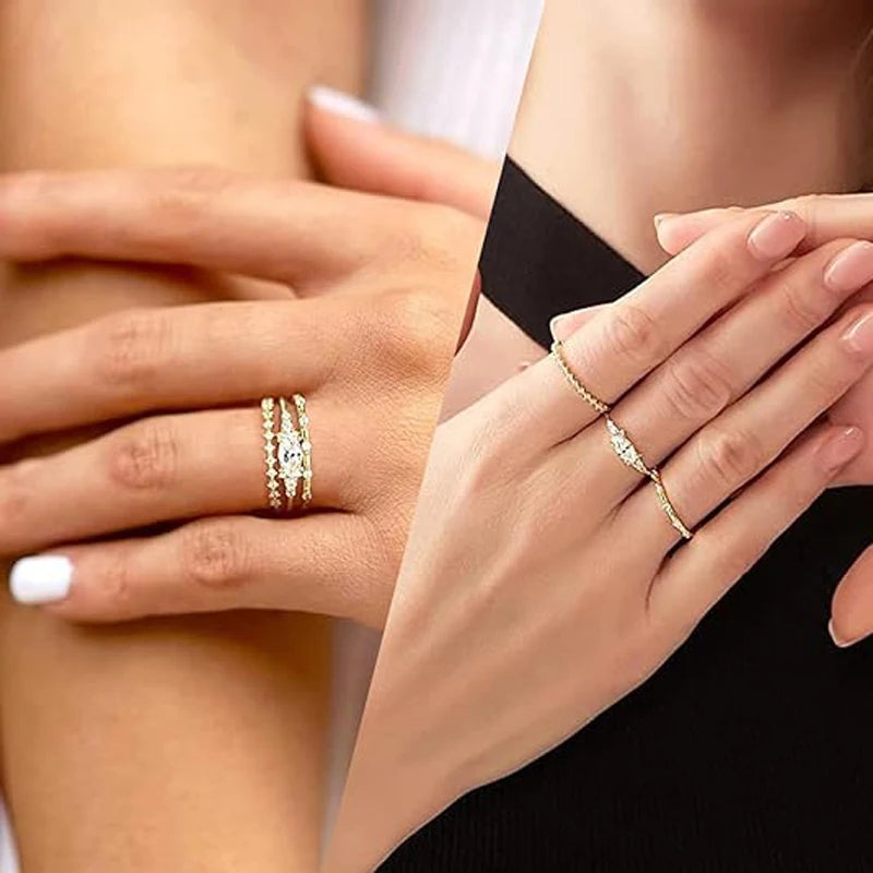 Stackable 14K Plated Waterproof Rings