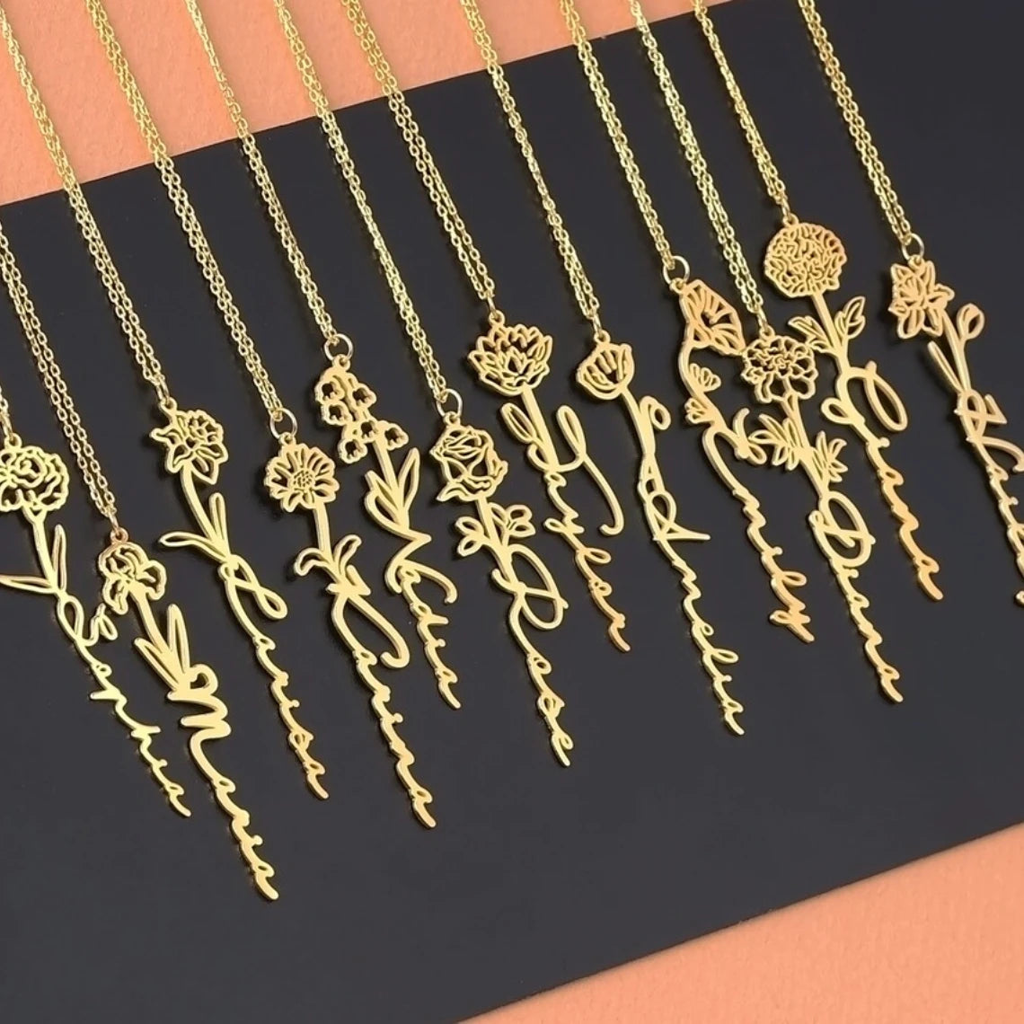 Custom Month Flower Necklace