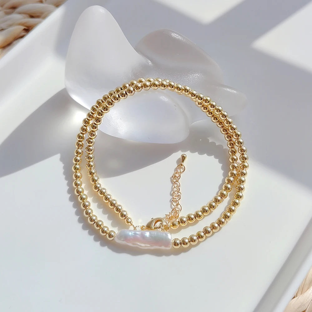 Gold Plated WATERPROOF Pearl Choker