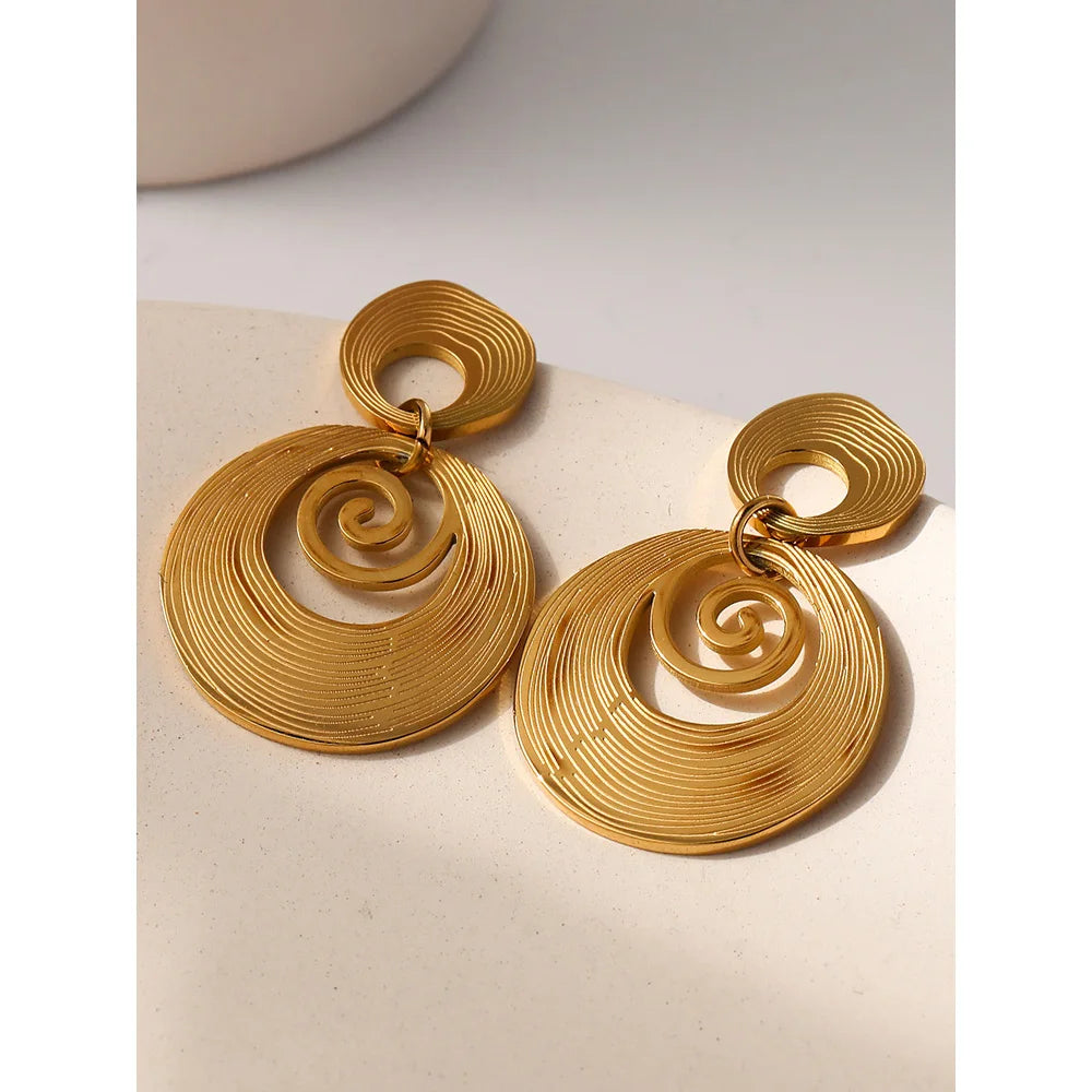 18K Plated Irregular Drop Earrings Waterproof