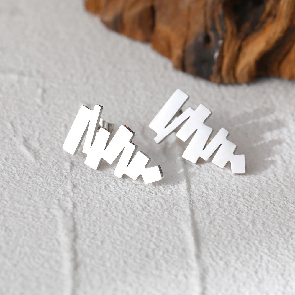 Minimalist Trapezoid Design Stud Earrings