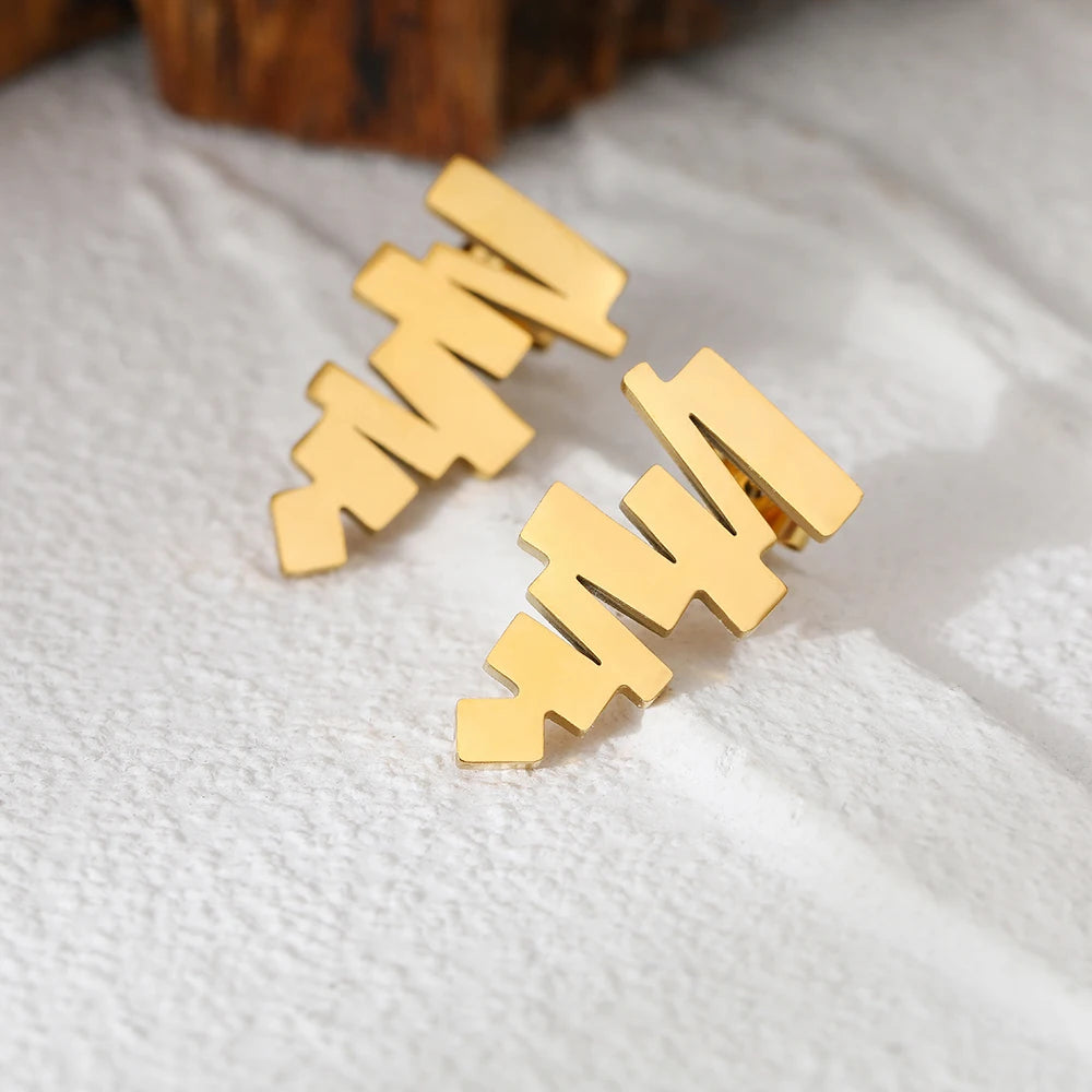 Minimalist Trapezoid Design Stud Earrings