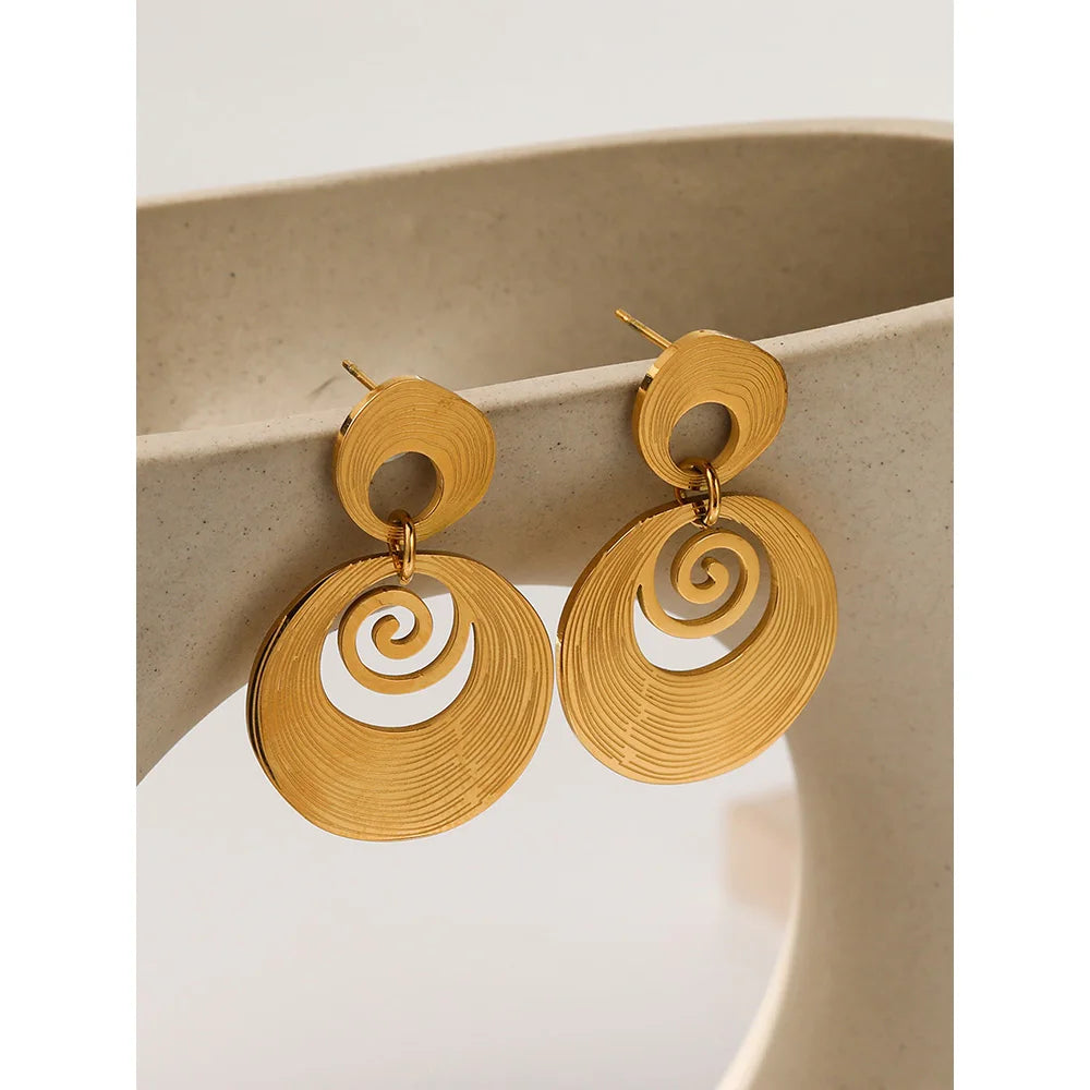 18K Plated Irregular Drop Earrings Waterproof