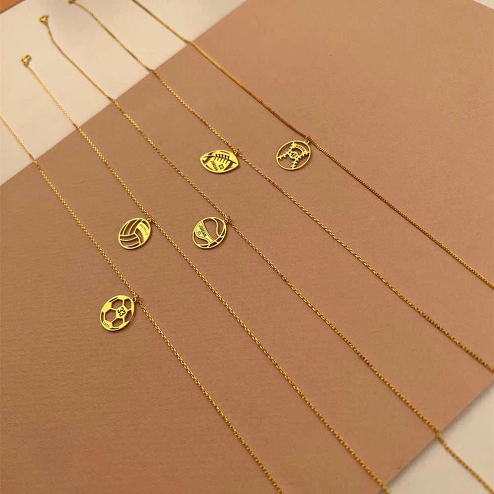 Customizable Sports Pendant Necklace