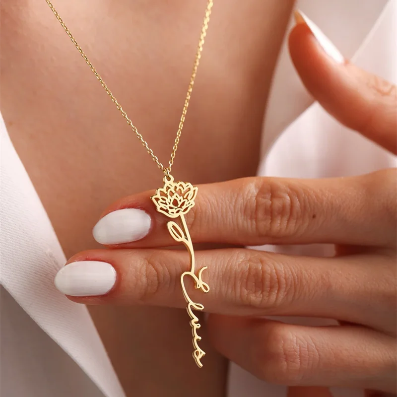 Custom Month Flower Necklace
