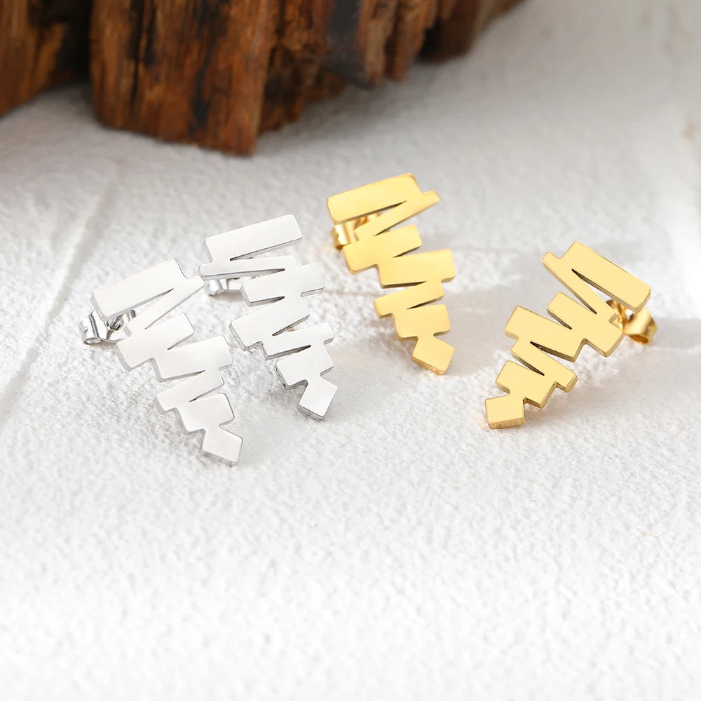 Minimalist Trapezoid Design Stud Earrings