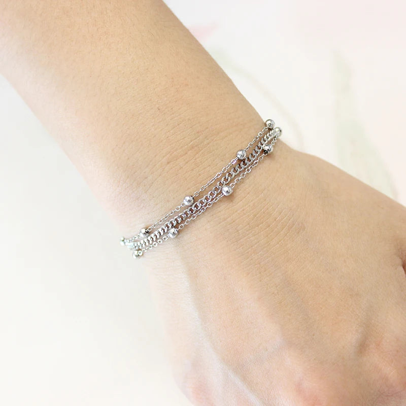Bead Wrapped Chain 18k Gold-plated Waterproof Bracelet