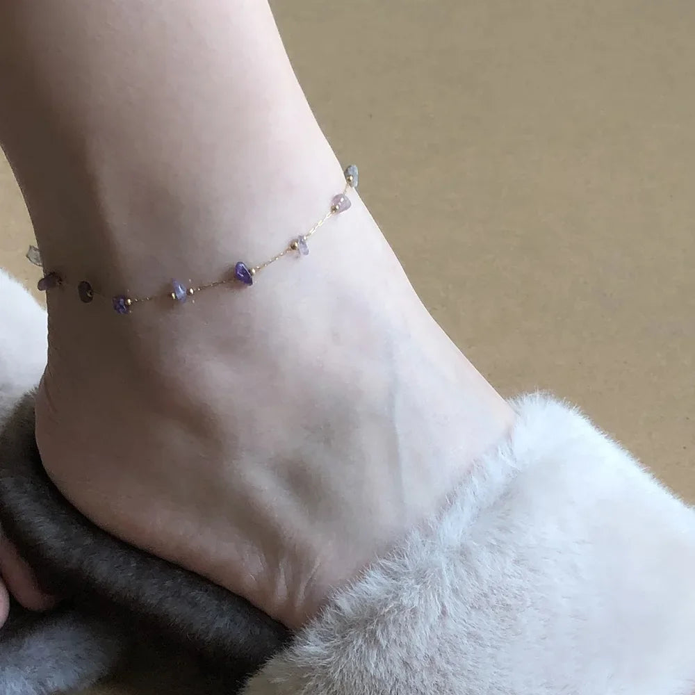 Amethyst Anklet Waterproof
