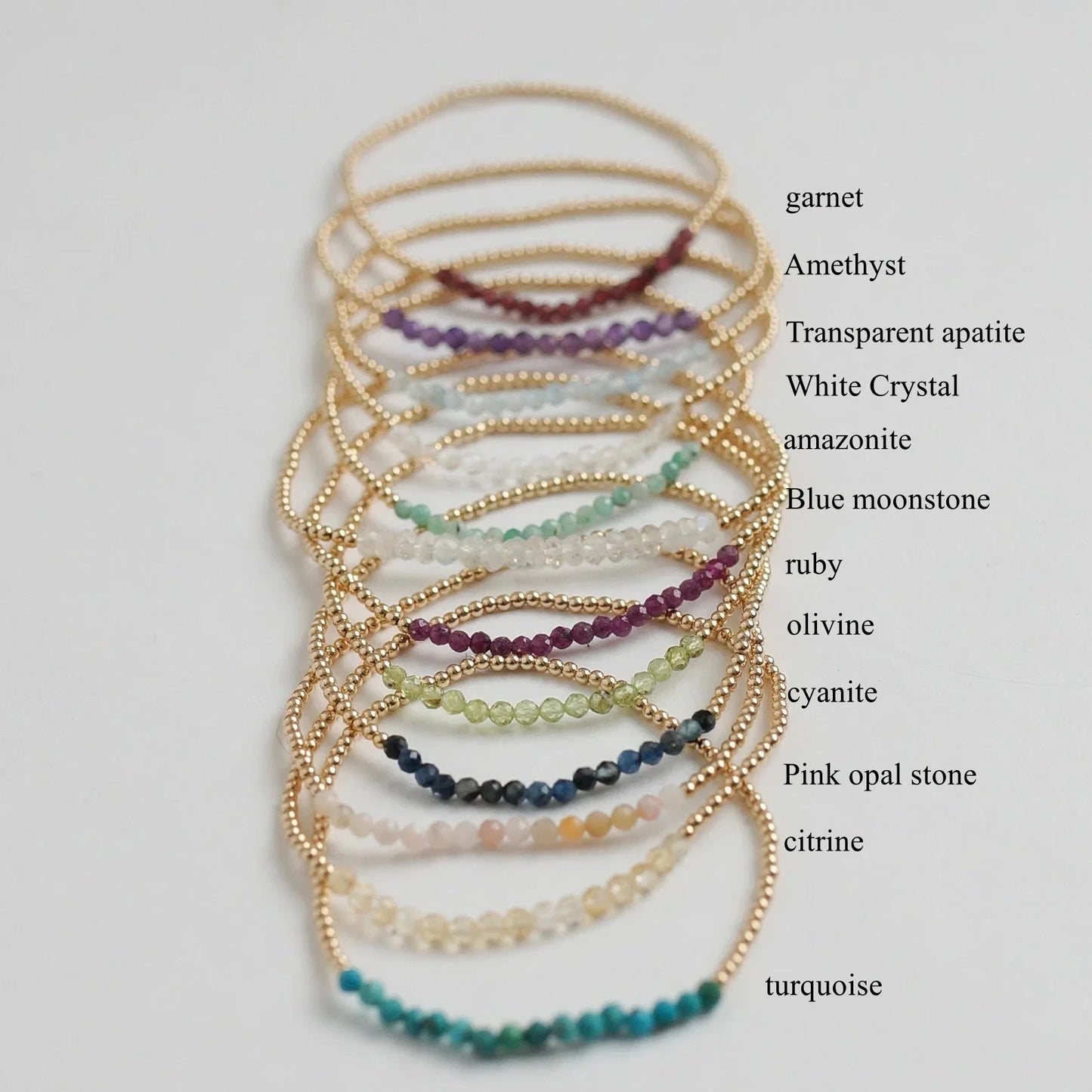 18k Gold Plated Waterproof Gemstone Bracelet