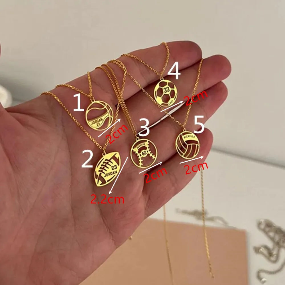 Customizable Sports Pendant Necklace