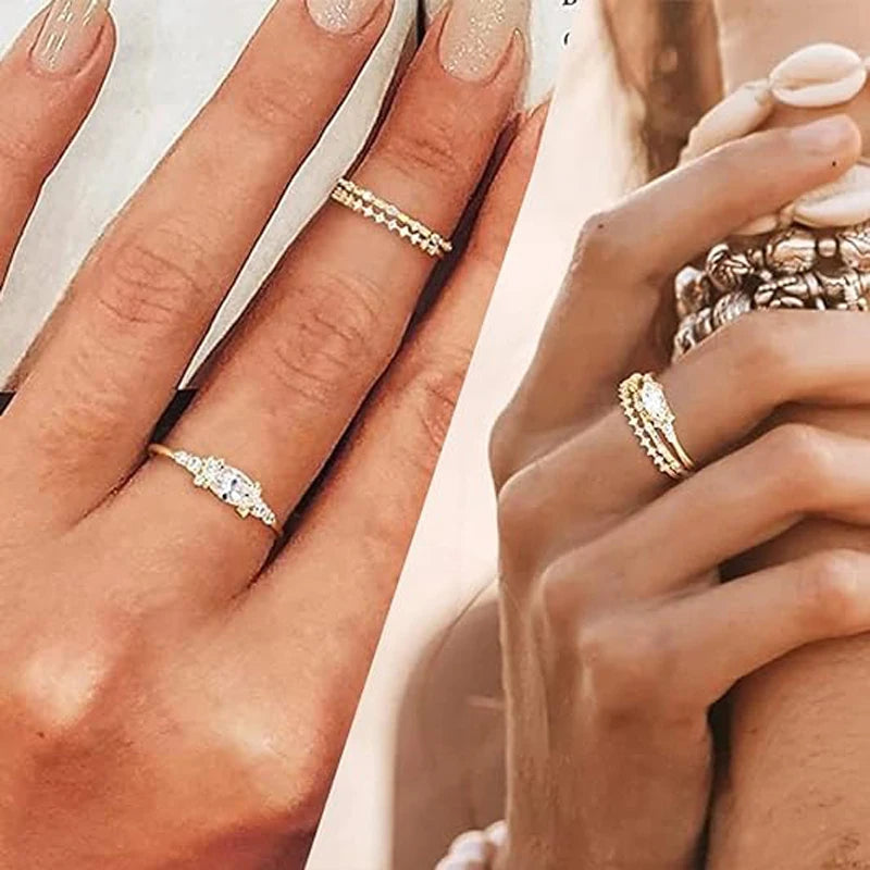 Stackable 14K Plated Waterproof Rings