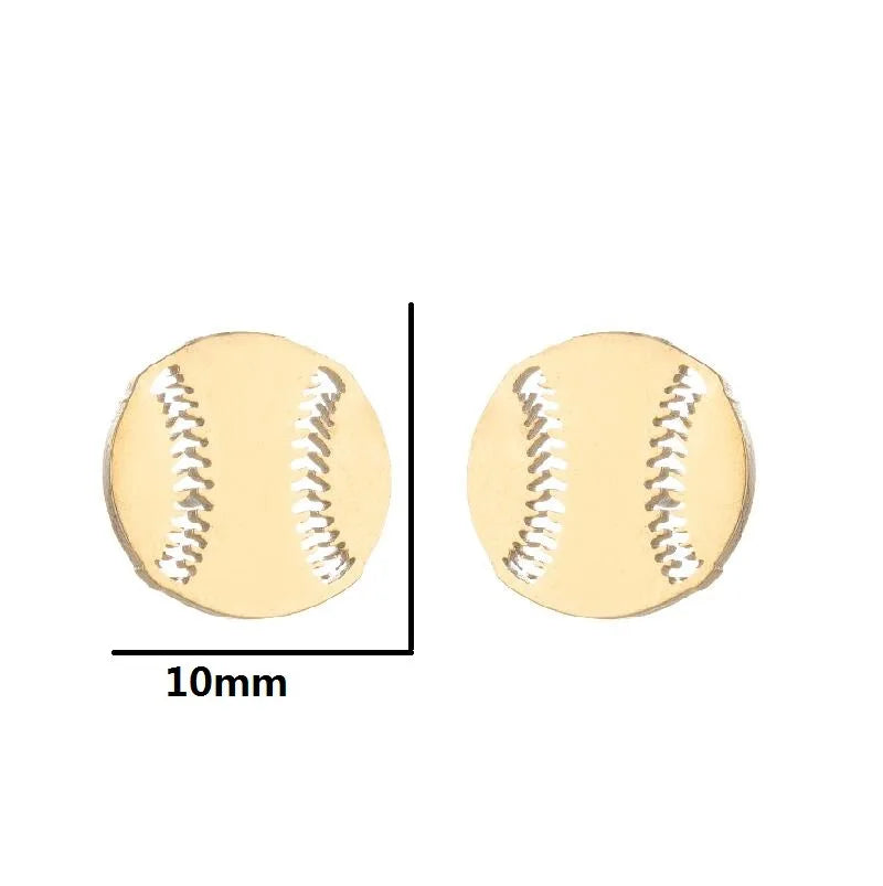 Stainless Steel Sports Stud Earrings