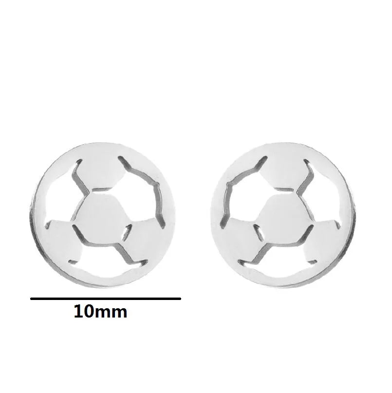 Stainless Steel Sports Stud Earrings
