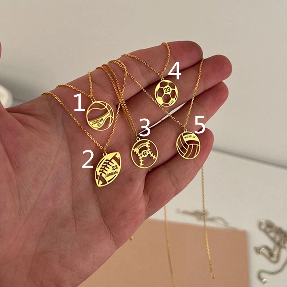 Customizable Sports Pendant Necklace