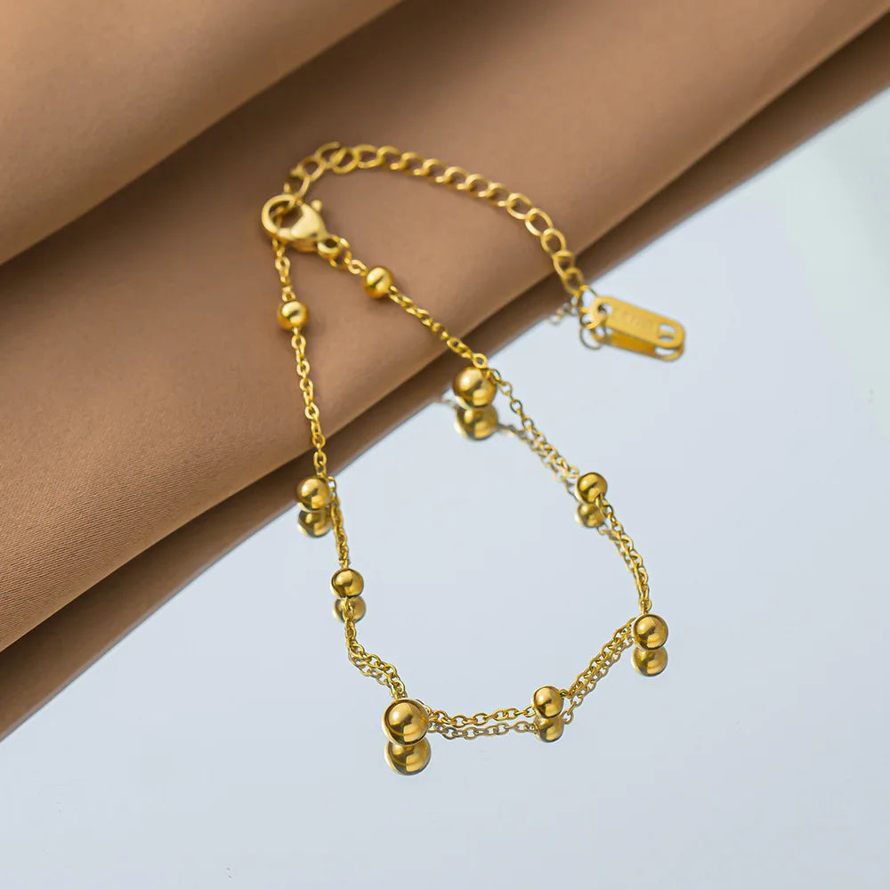 Gold Plated WATERPROOF Bead Chain Bracelet