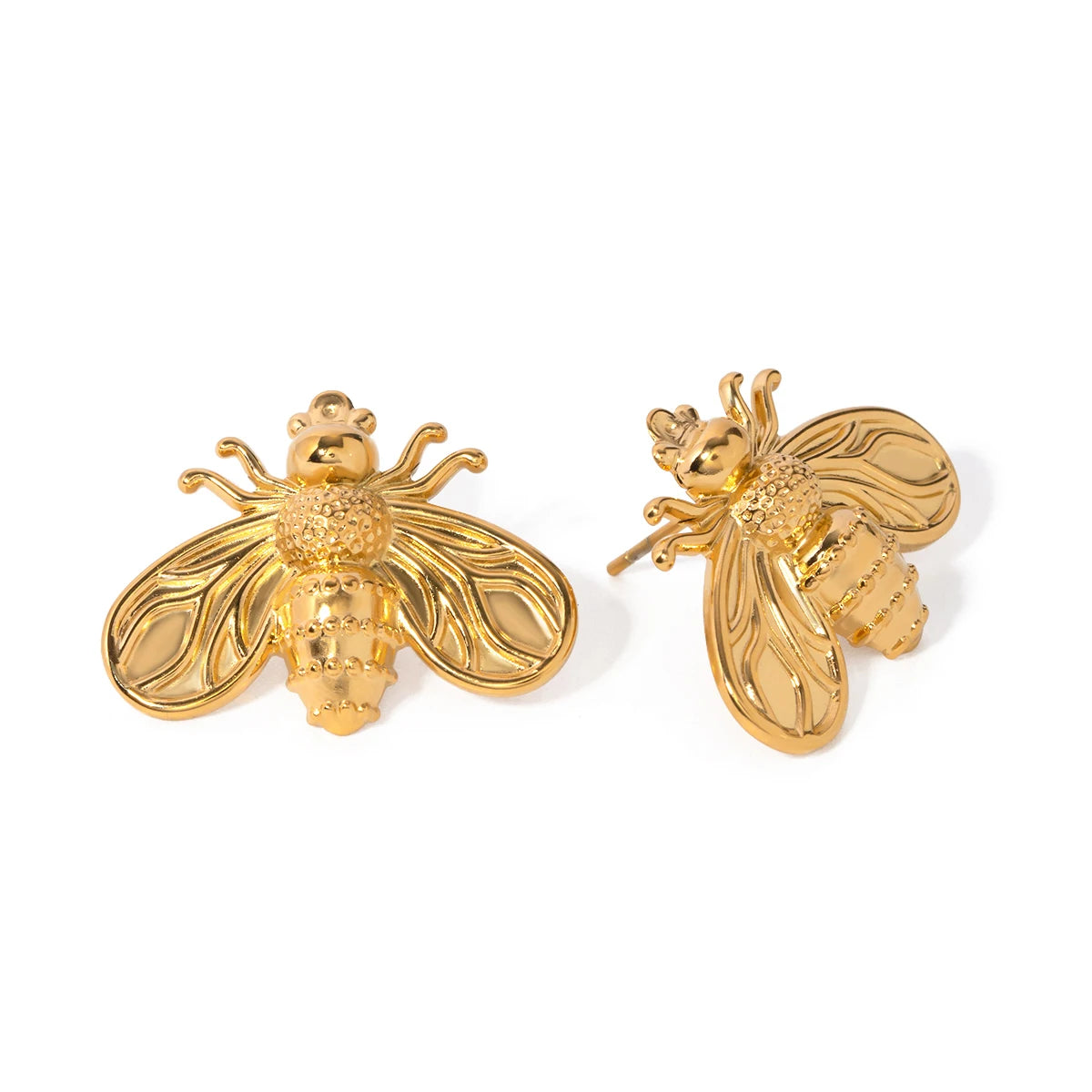 18K Plated Bee Earrings Waterproof