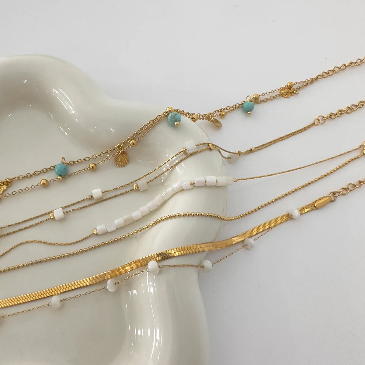 18K Gold Plated Sea Ocean Series Vintage Anklet Waterproof