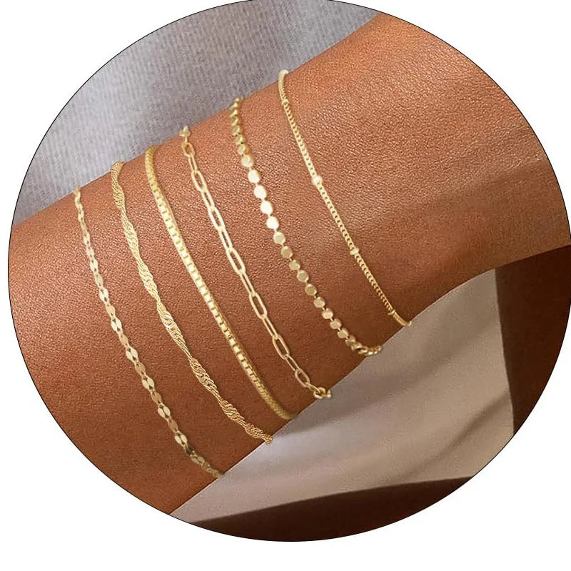 14K Gold Plated Stainless WATERPROOF Layering Bracelet