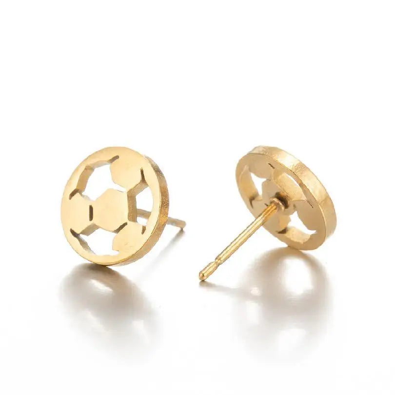 Stainless Steel Sports Stud Earrings
