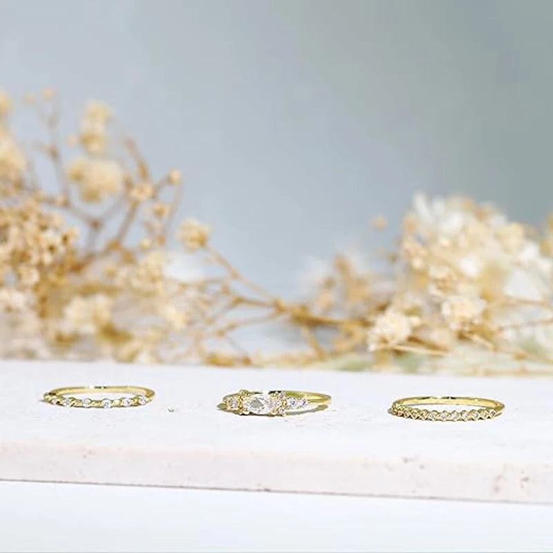 Stackable 14K Plated Waterproof Rings
