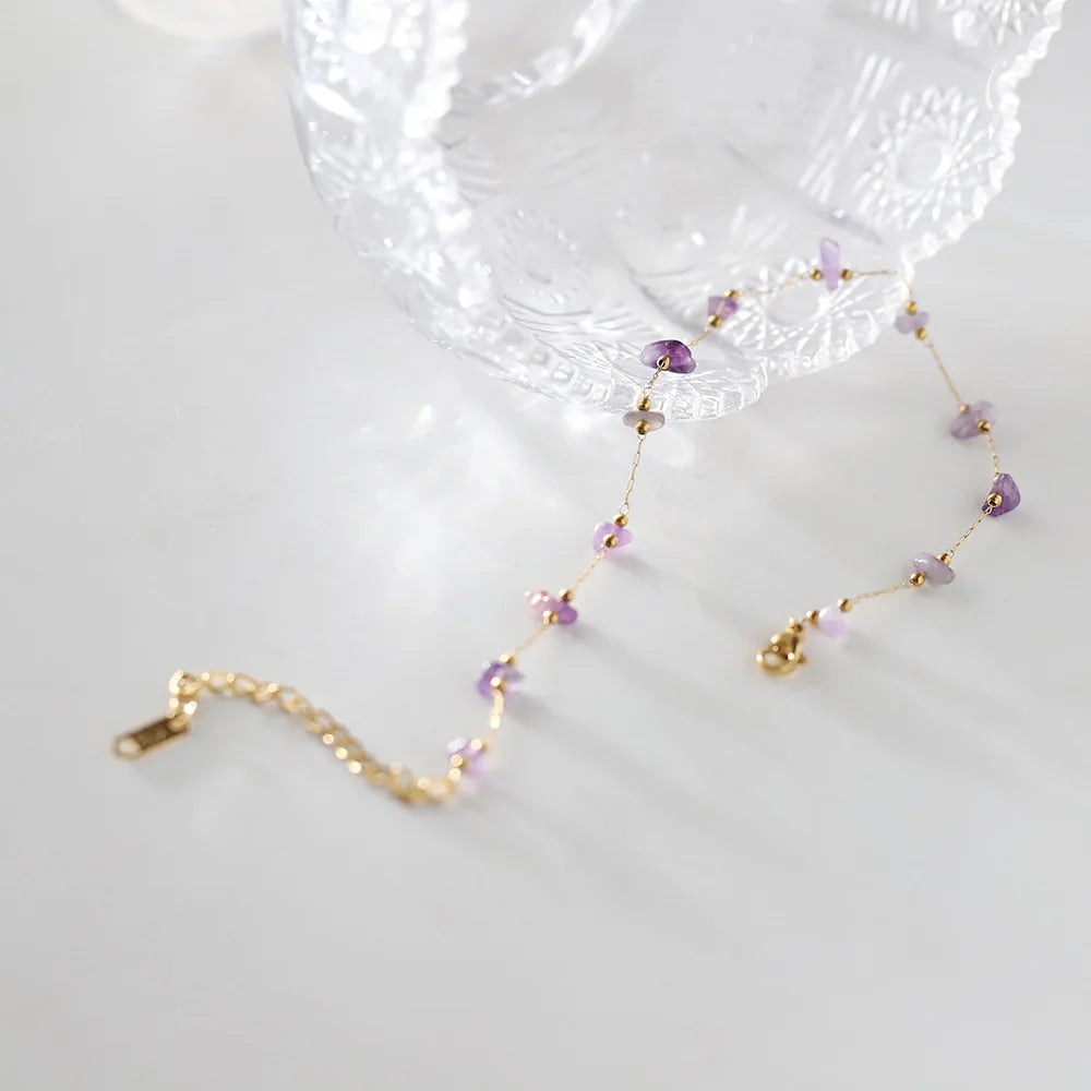 Amethyst Anklet Waterproof