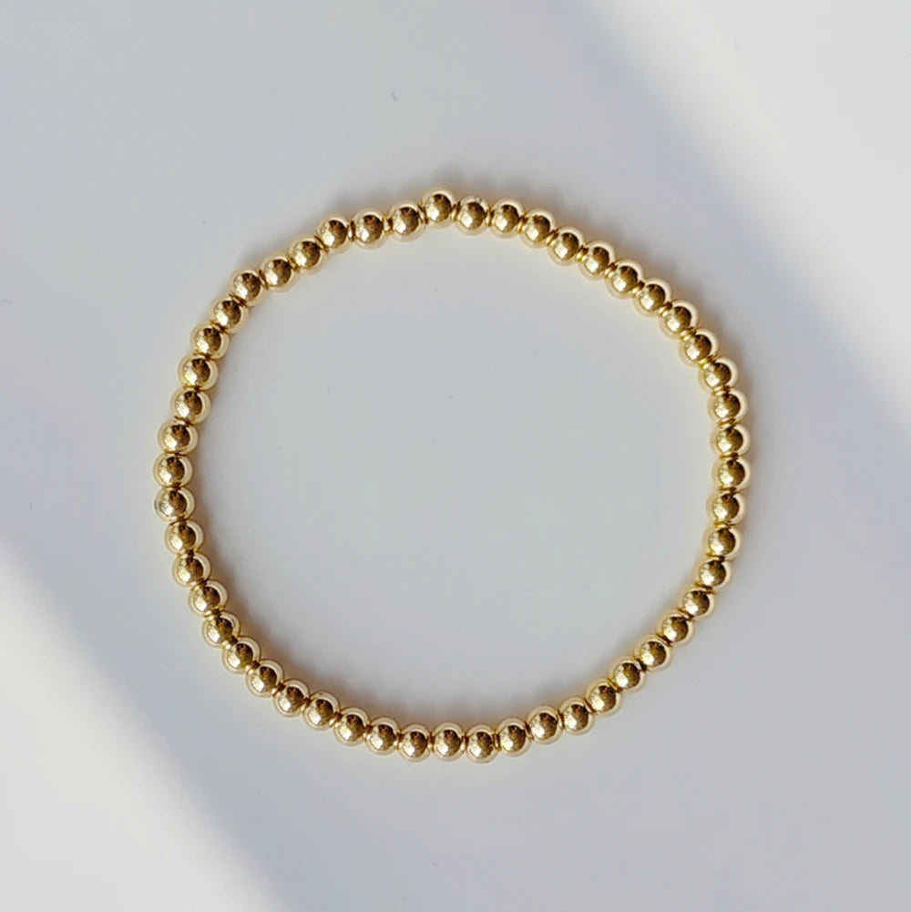 18k Gold Plated WATERPROOF Bead and Pearl Bracelet