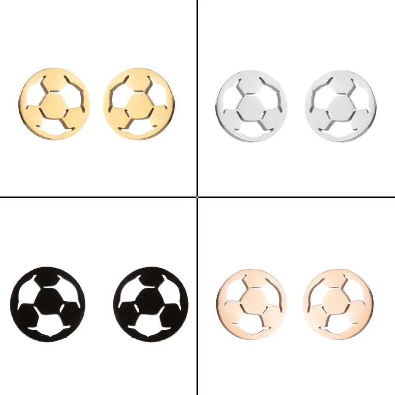 Stainless Steel Sports Stud Earrings