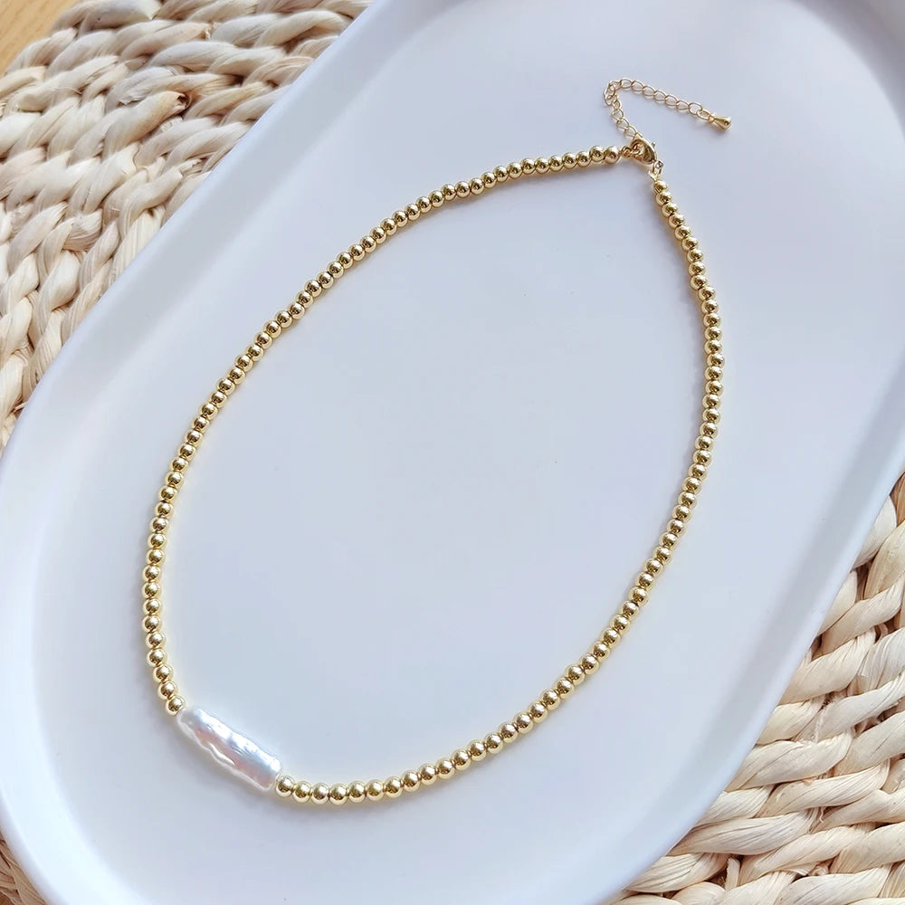 Gold Plated WATERPROOF Pearl Choker