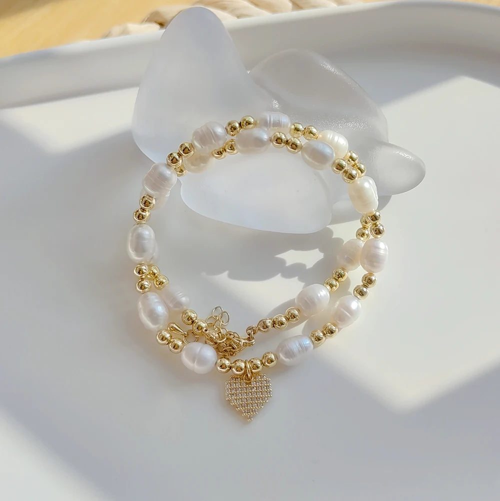 Heart Pendant Pearl Necklace