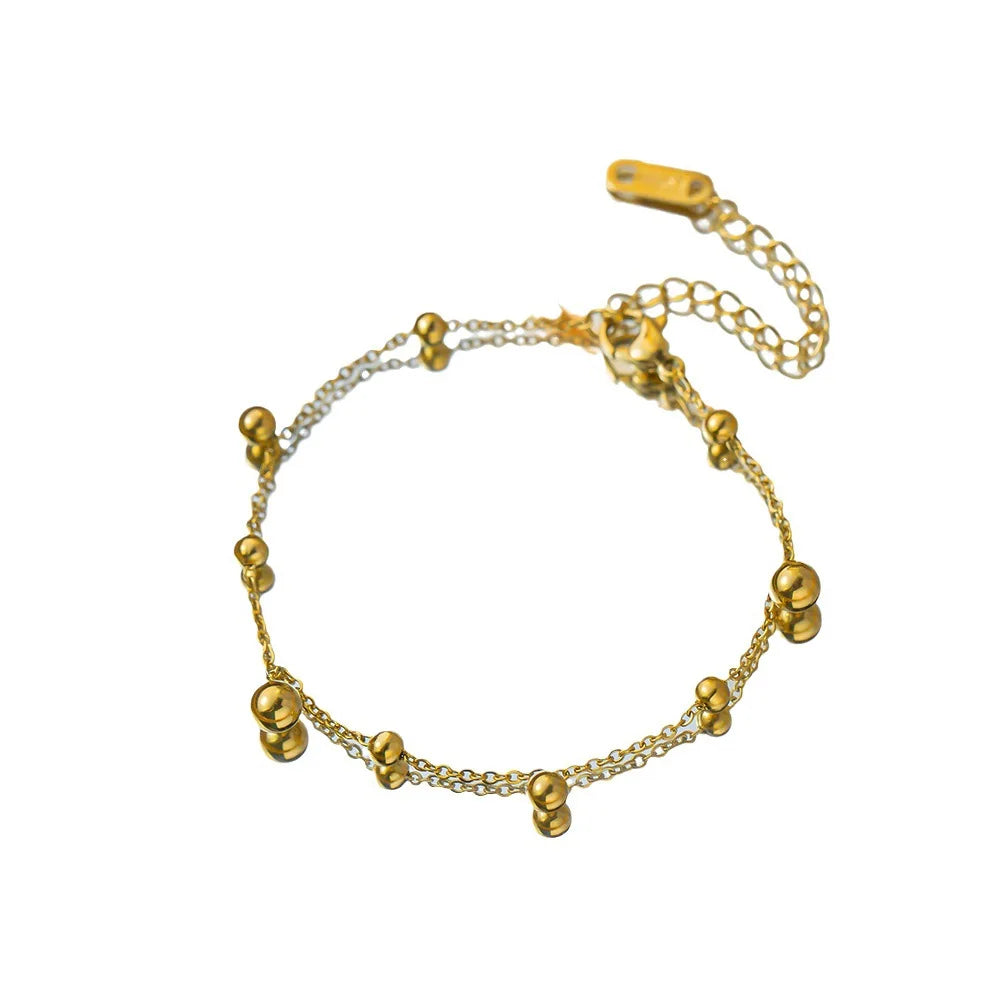 Gold Plated WATERPROOF Bead Chain Bracelet