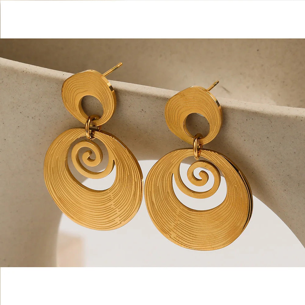 18K Plated Irregular Drop Earrings Waterproof