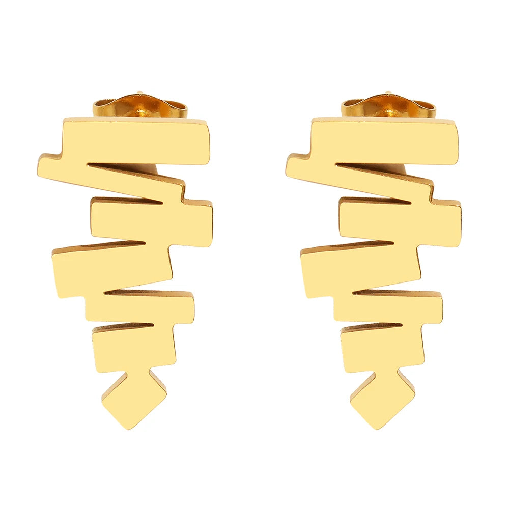 Minimalist Trapezoid Design Stud Earrings