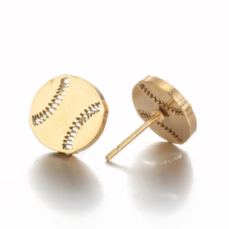 Stainless Steel Sports Stud Earrings