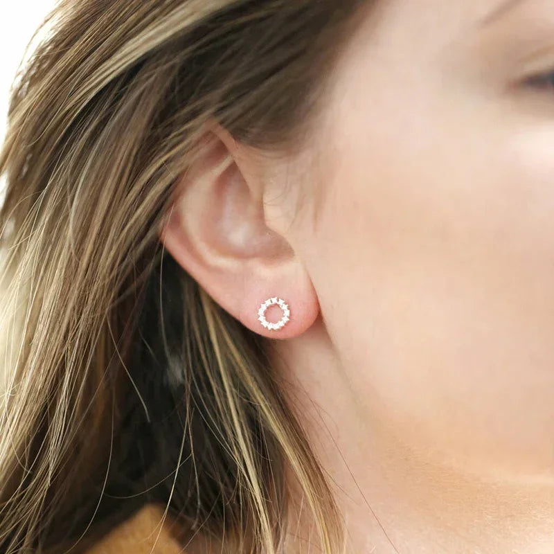 Dainty Circle Stud Earrings